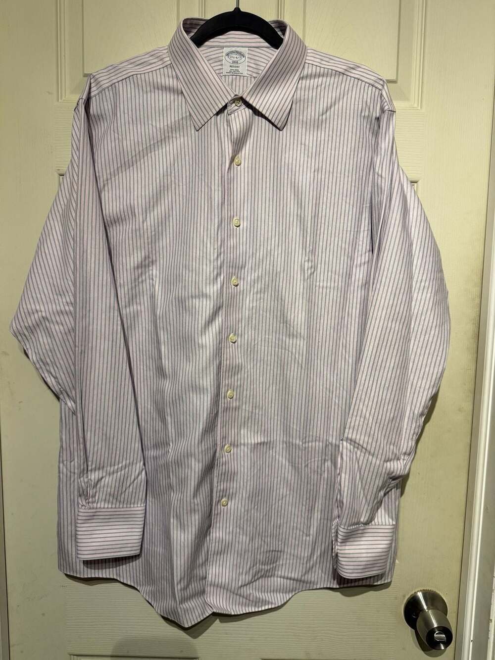 Brooks Brothers 1818 Regent Dress Shirt Size 17.5-6/7 Striped Non-Iron